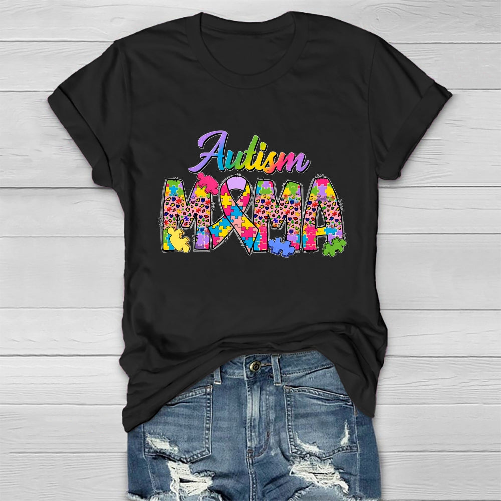 Autism Mama Colorful Puzzle Healthwear T-shirt