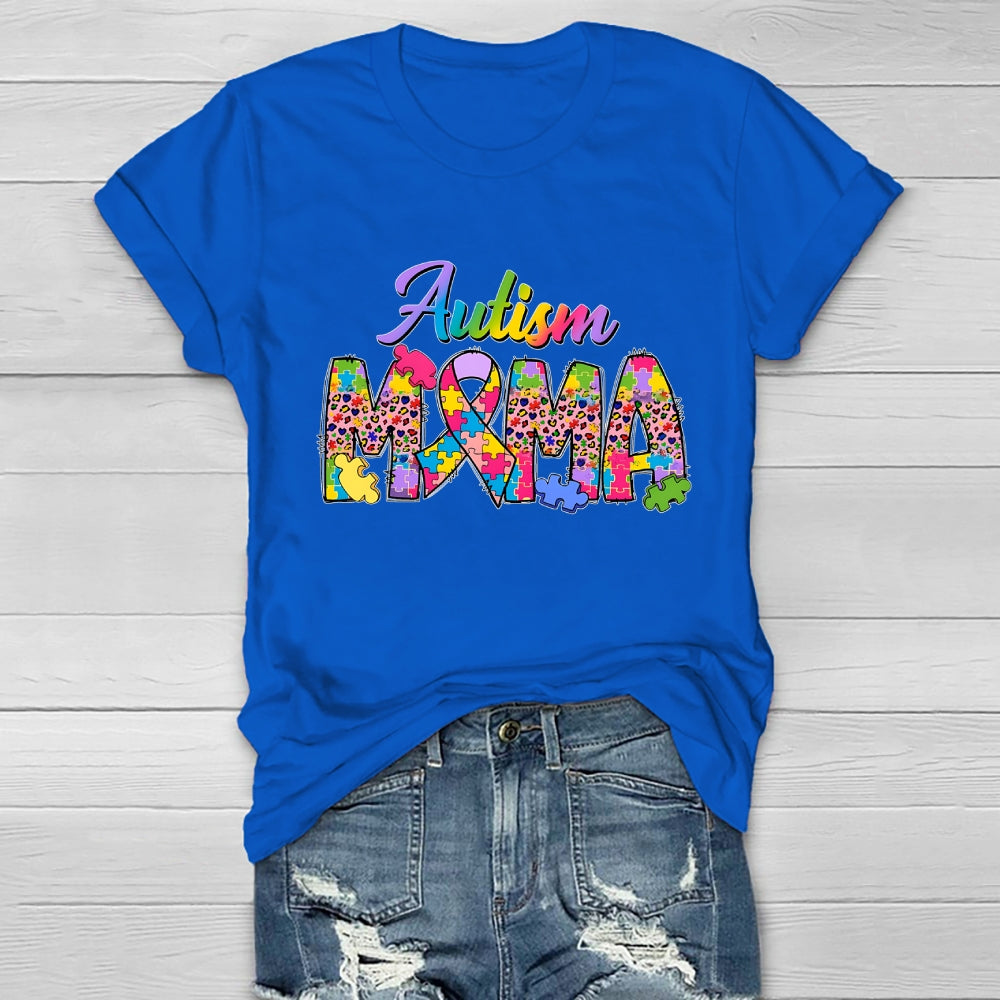Autism Mama Colorful Puzzle Healthwear T-shirt
