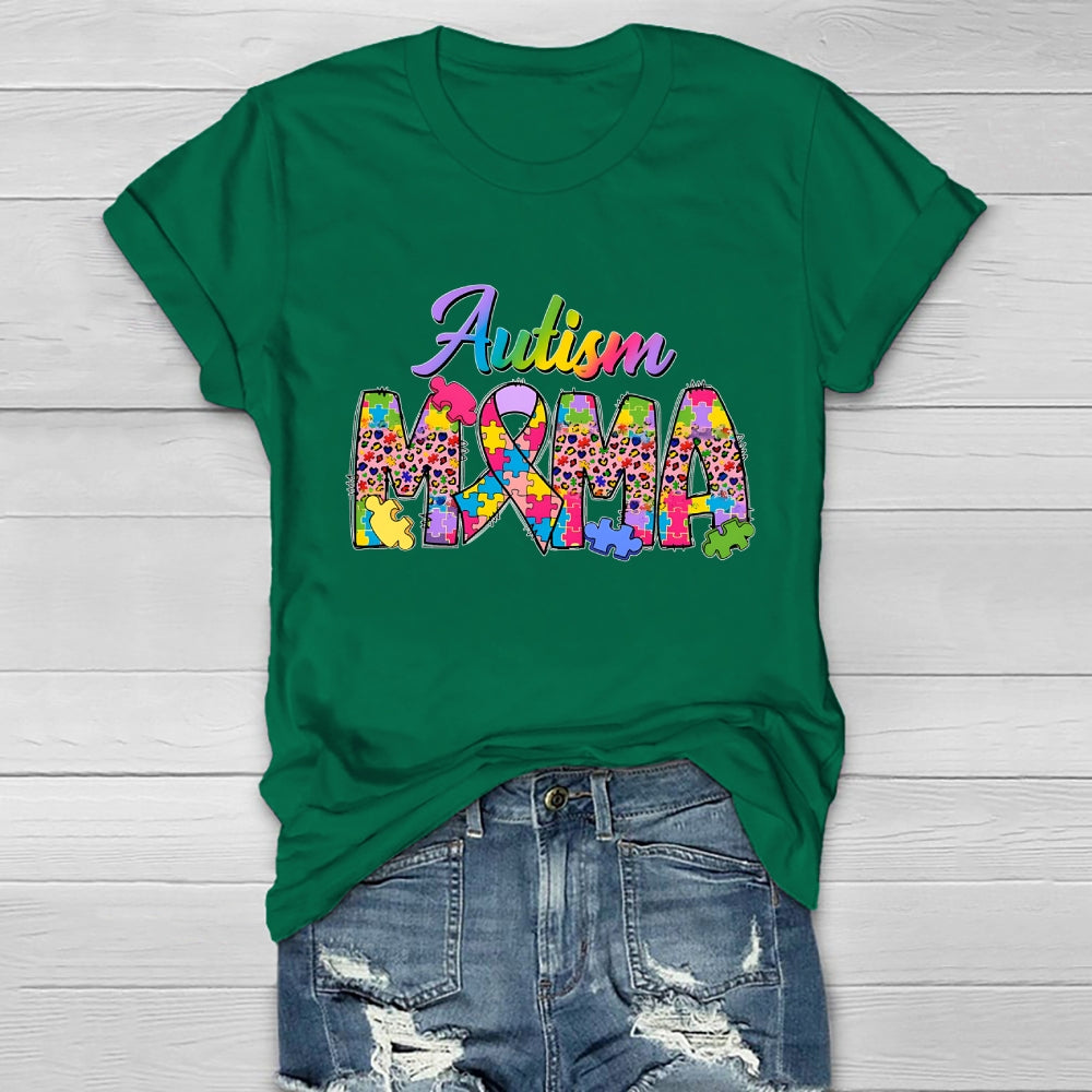 Autism Mama Colorful Puzzle Healthwear T-shirt