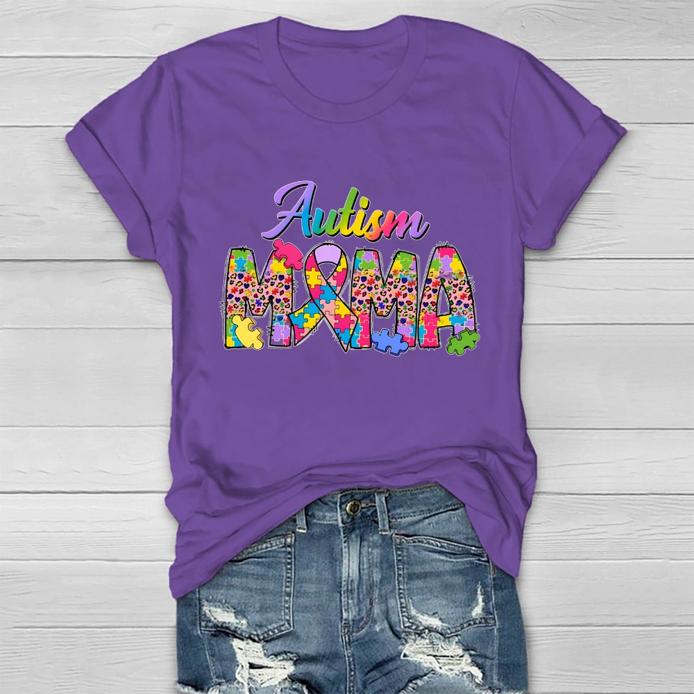 Autism Mama Colorful Puzzle Healthwear T-shirt