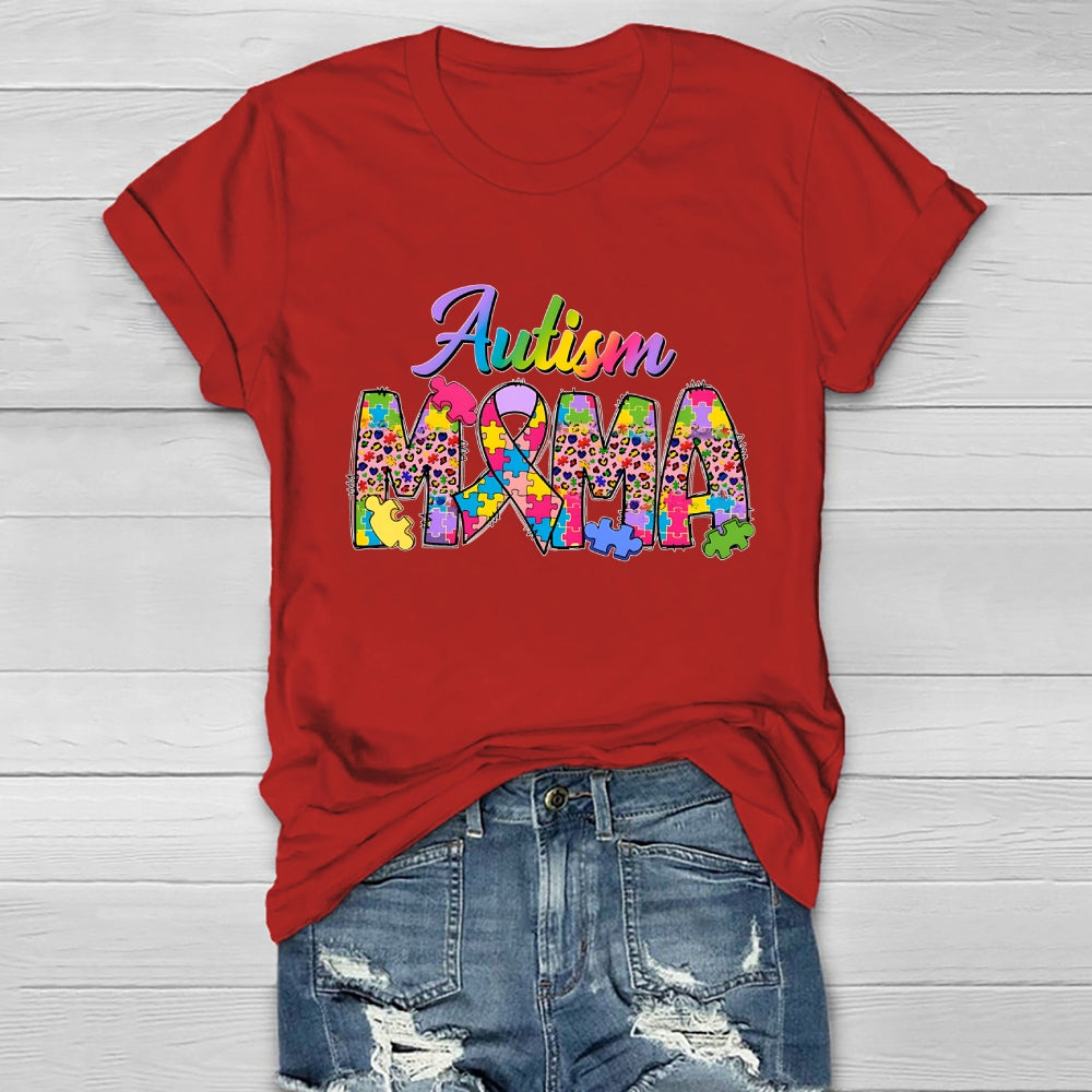 Autism Mama Colorful Puzzle Healthwear T-shirt