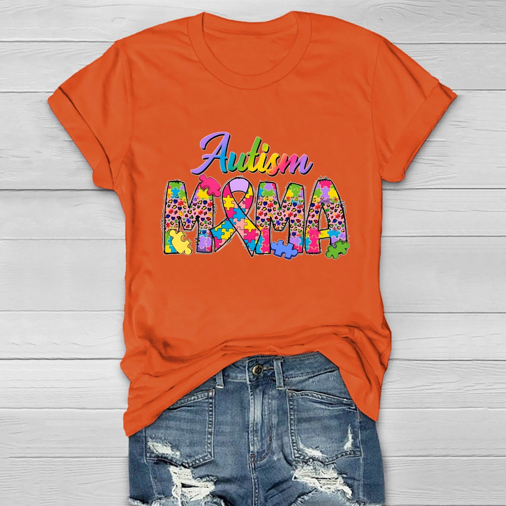 Autism Mama Colorful Puzzle Healthwear T-shirt