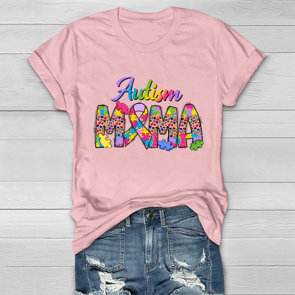 Autism Mama Colorful Puzzle Healthwear T-shirt
