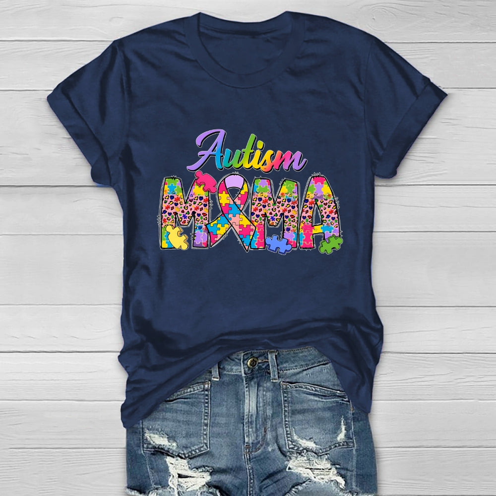 Autism Mama Colorful Puzzle Healthwear T-shirt