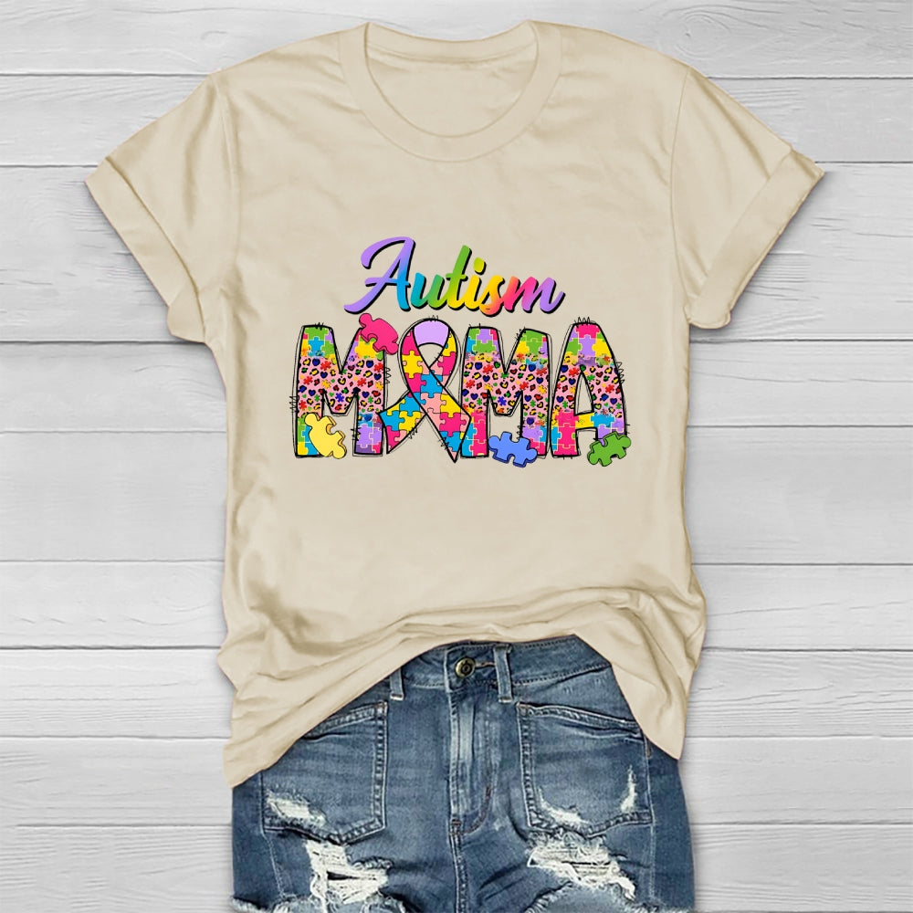 Autism Mama Colorful Puzzle Healthwear T-shirt