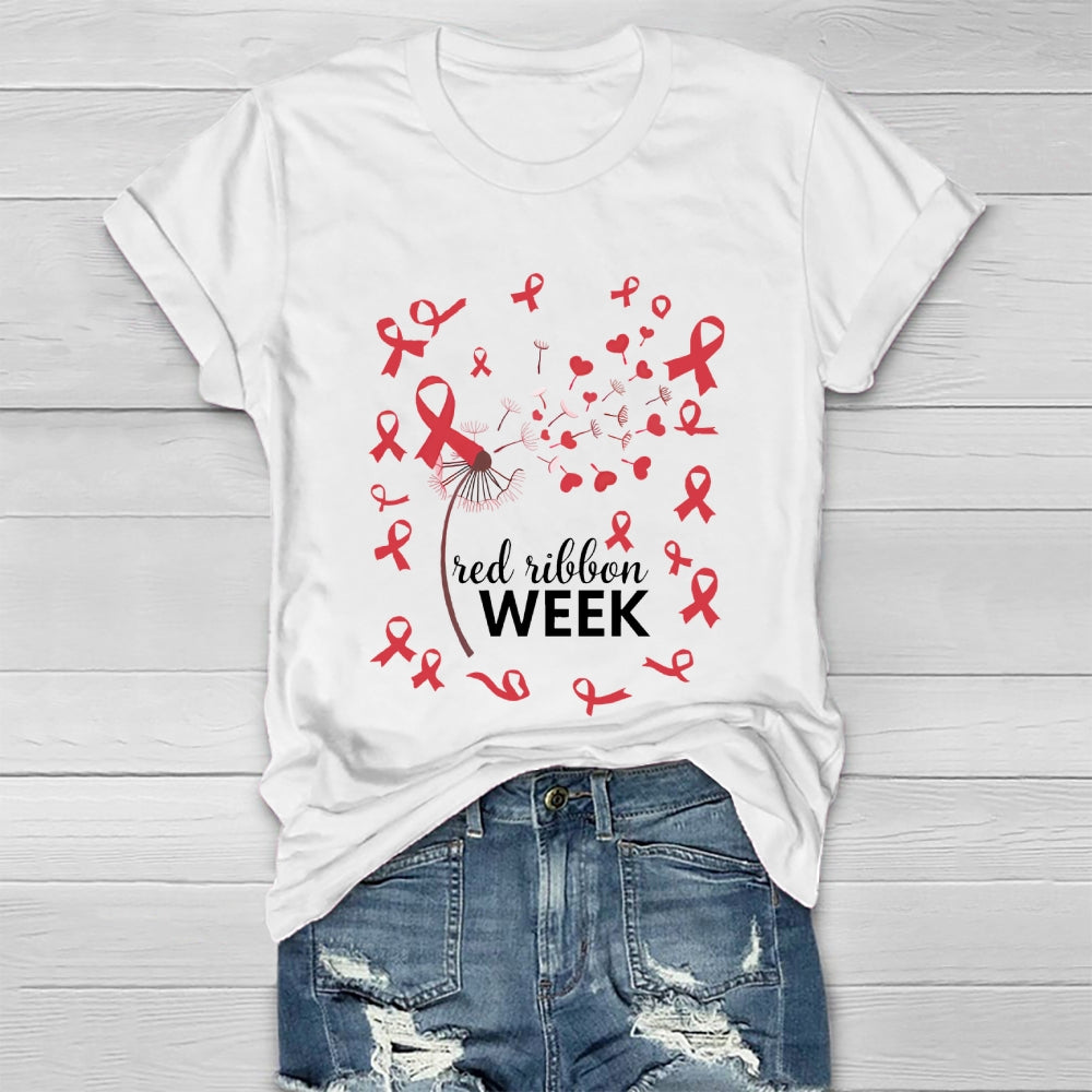 Red Ribbon Week Dandelion Healthwear T-shirt