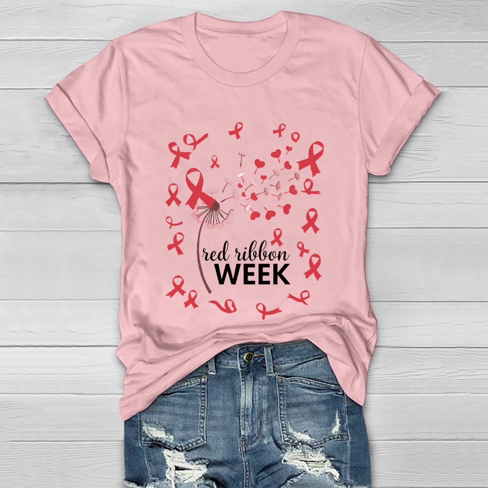 Red Ribbon Week Dandelion Healthwear T-shirt