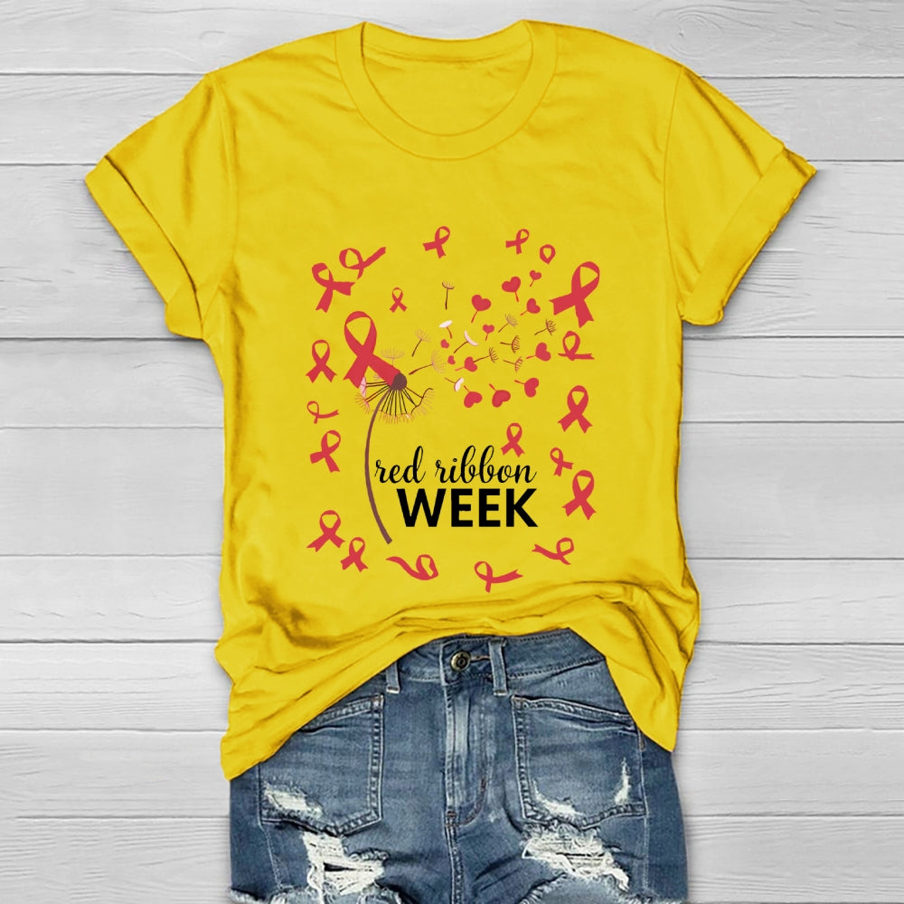 Red Ribbon Week Dandelion Healthwear T-shirt