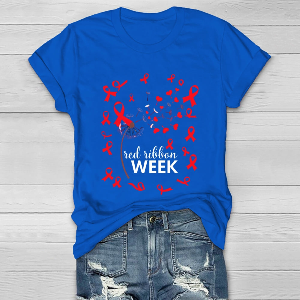 Red Ribbon Week Dandelion Healthwear T-shirt