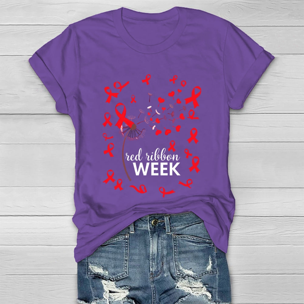 Red Ribbon Week Dandelion Healthwear T-shirt