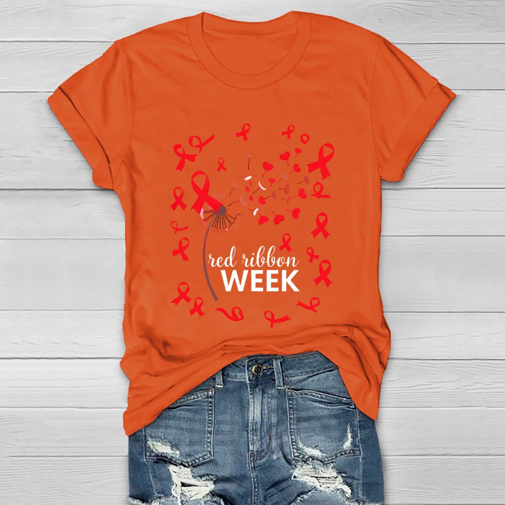 Red Ribbon Week Dandelion Healthwear T-shirt