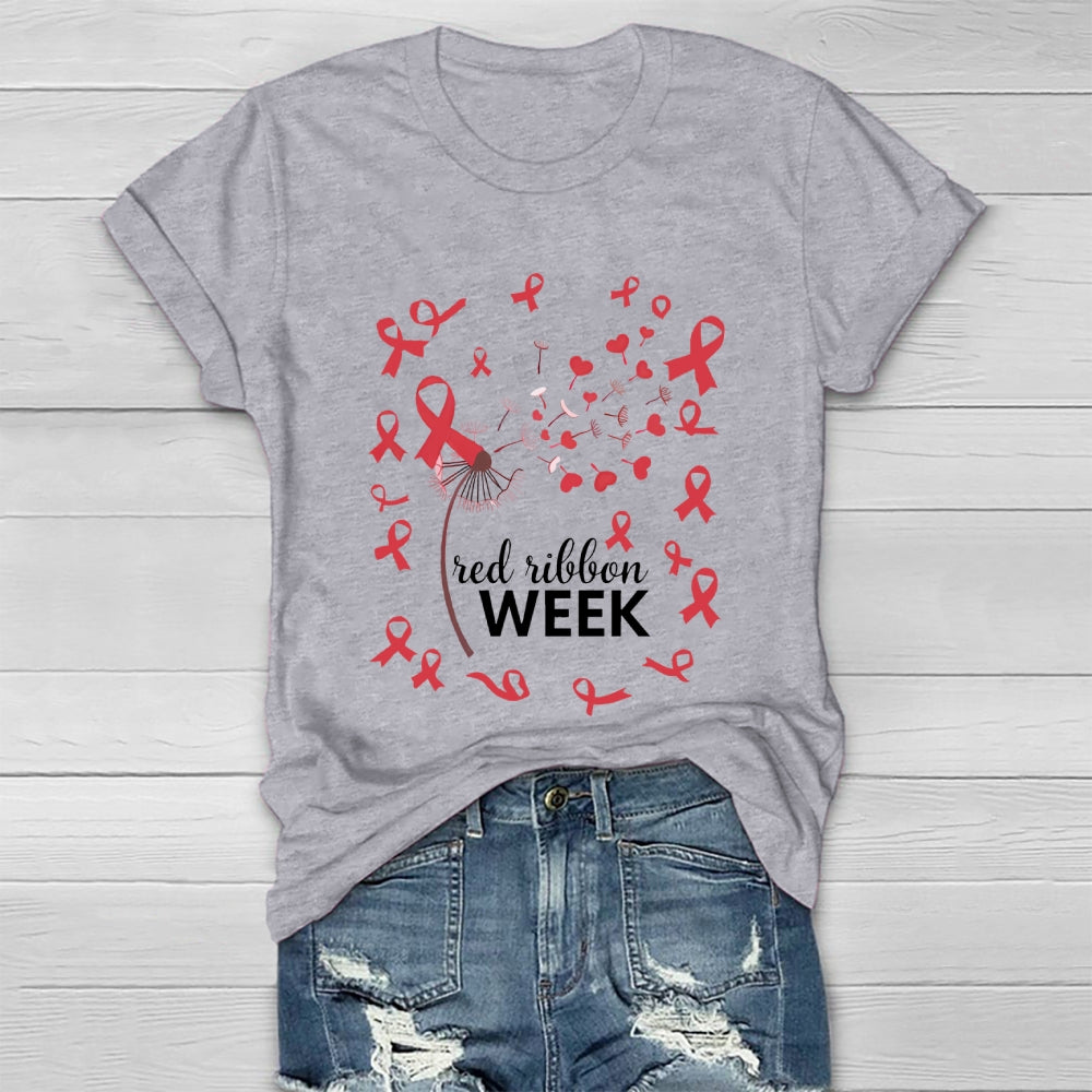 Red Ribbon Week Dandelion Healthwear T-shirt