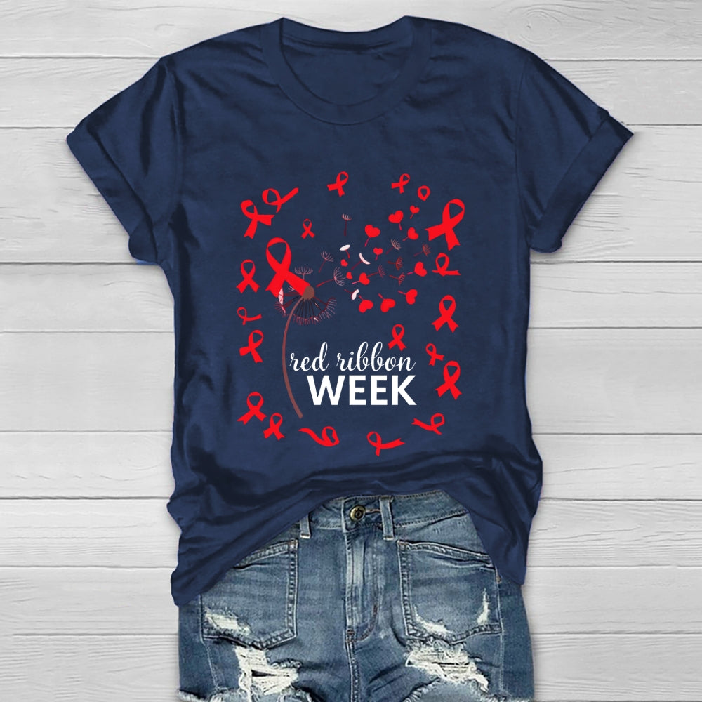 Red Ribbon Week Dandelion Healthwear T-shirt