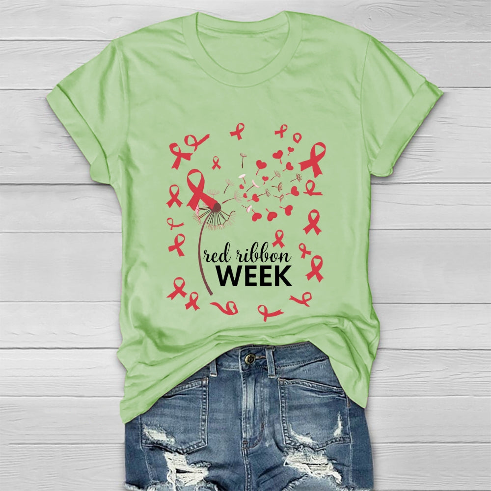 Red Ribbon Week Dandelion Healthwear T-shirt