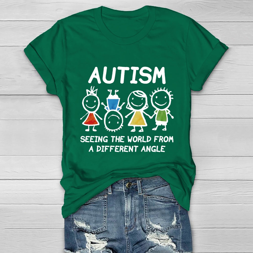 Autism Seeing The World From A Different Angle Autism Gifts  Healthwear T-shirt