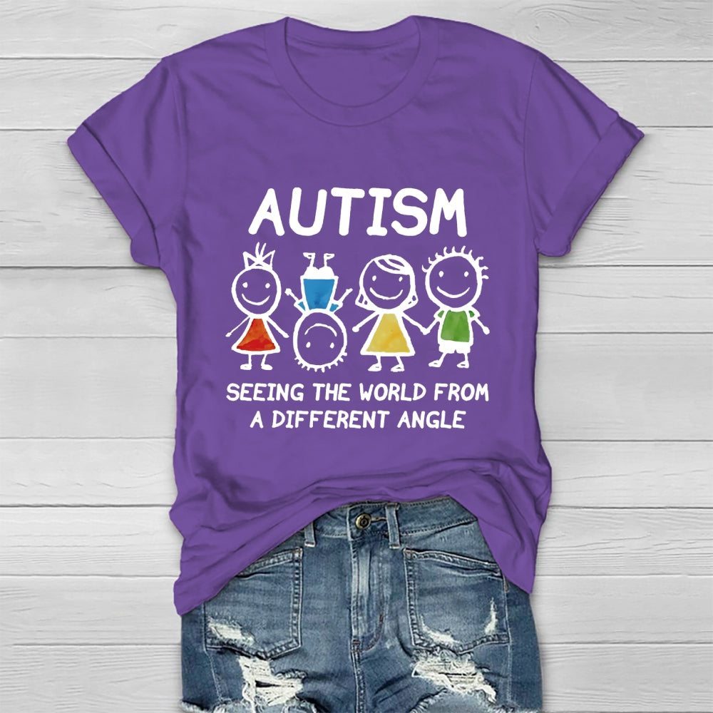 Autism Seeing The World From A Different Angle Autism Gifts  Healthwear T-shirt