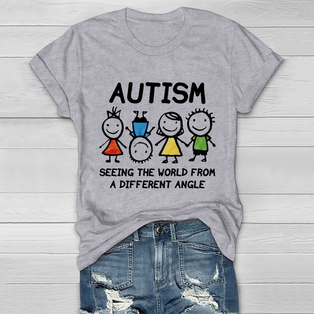 Autism Seeing The World From A Different Angle Autism Gifts  Healthwear T-shirt