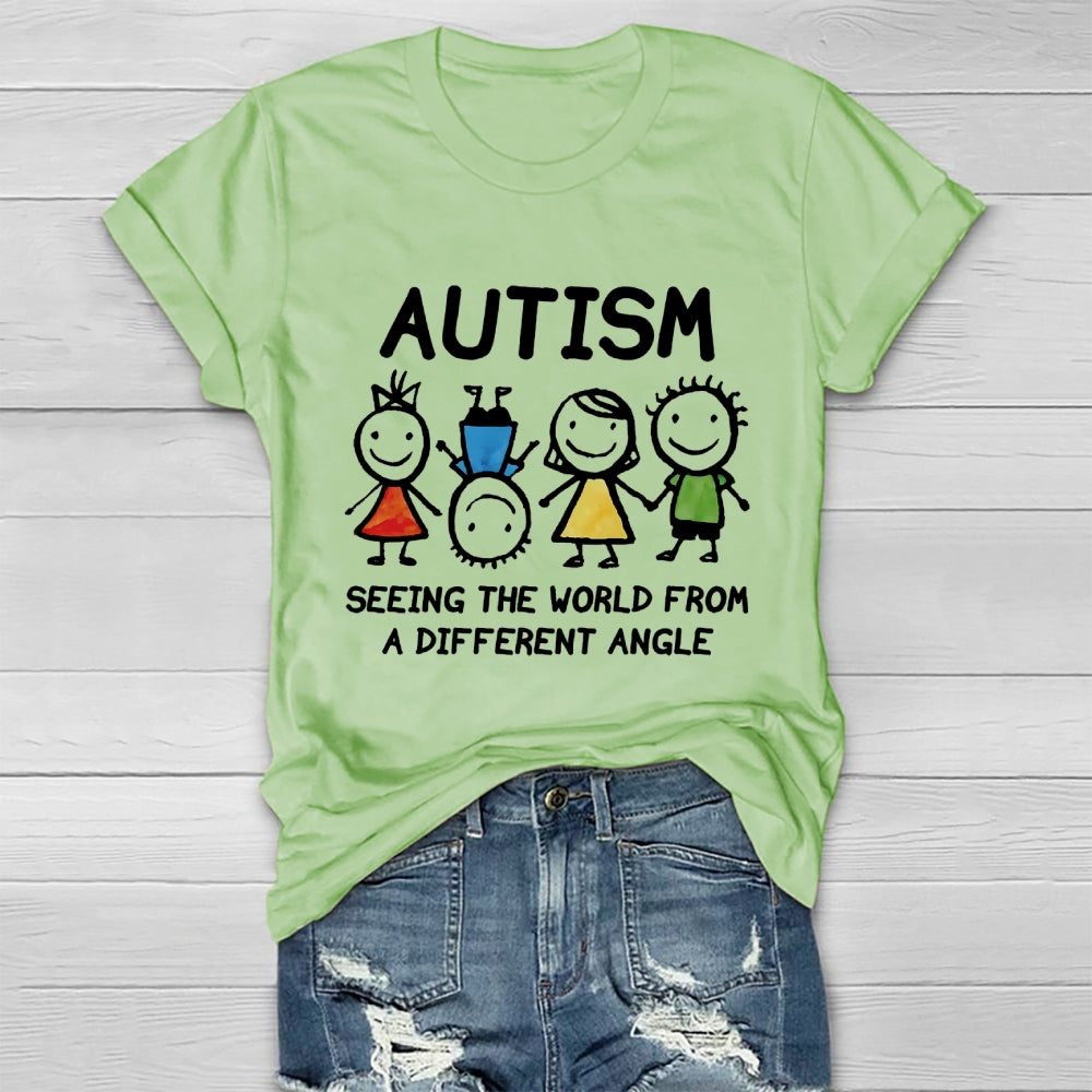 Autism Seeing The World From A Different Angle Autism Gifts  Healthwear T-shirt
