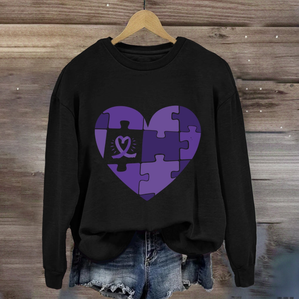 Purple Heart Puzzle Sweatshirt