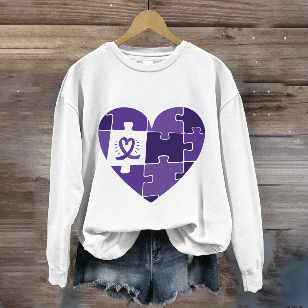 Purple Heart Puzzle Sweatshirt
