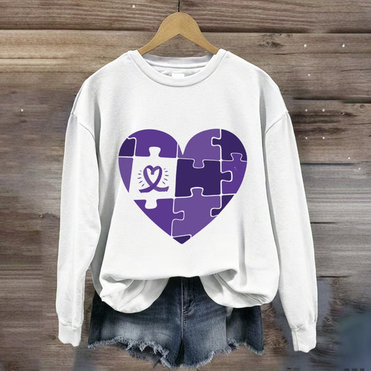 Purple Heart Puzzle Sweatshirt