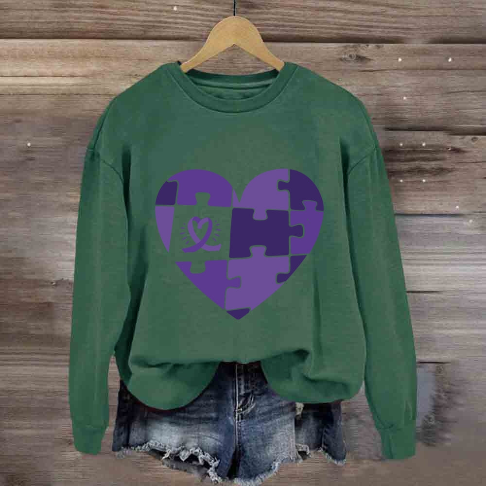 Purple Heart Puzzle Sweatshirt