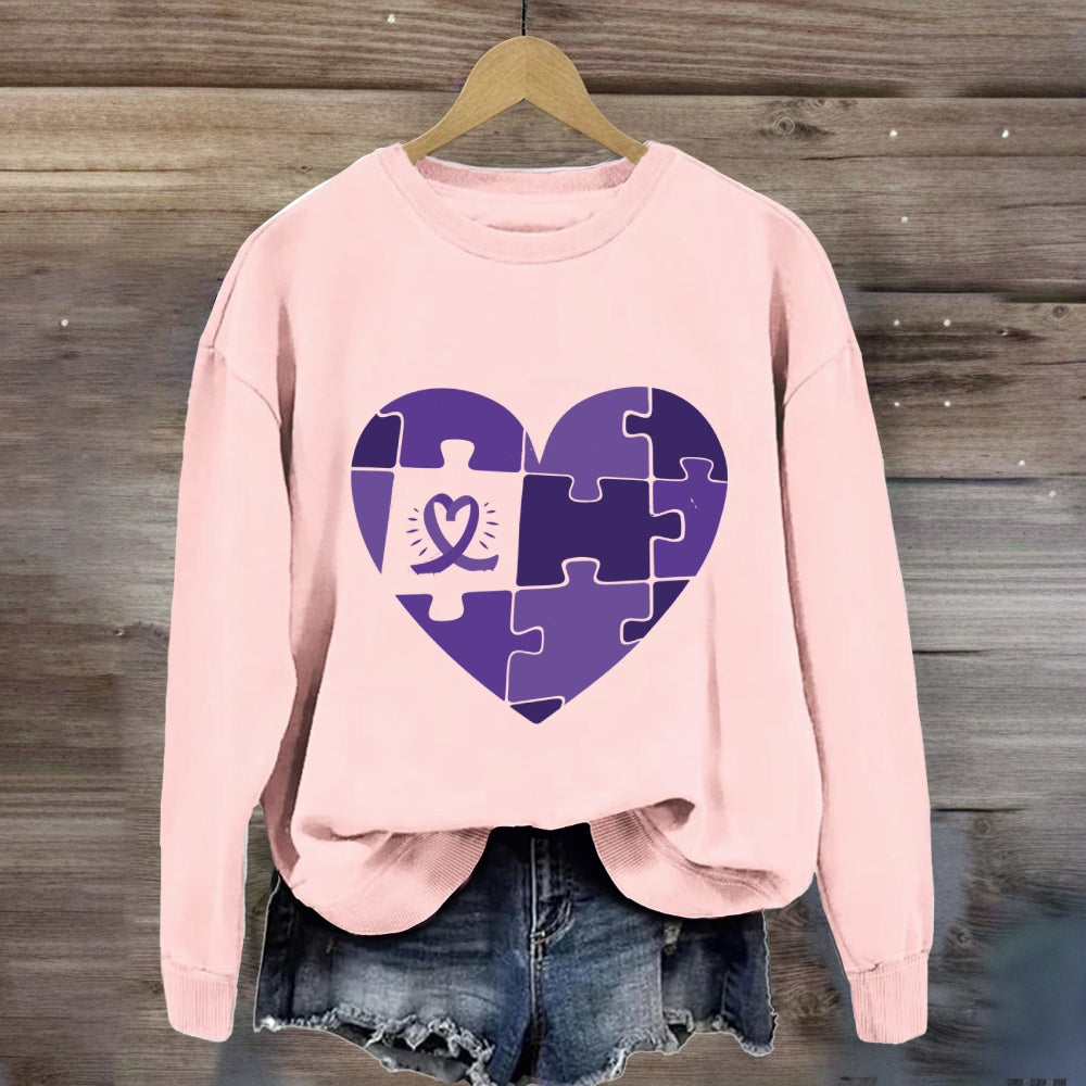 Purple Heart Puzzle Sweatshirt