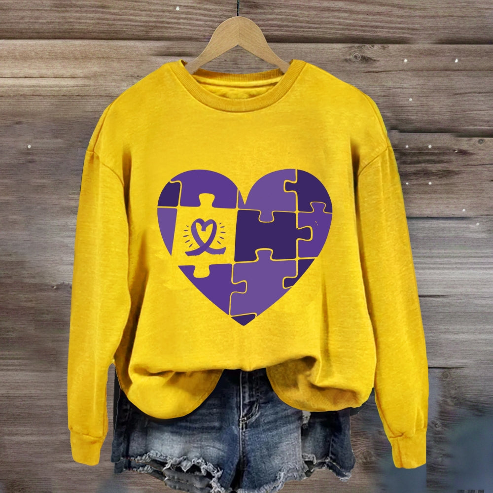 Purple Heart Puzzle Sweatshirt