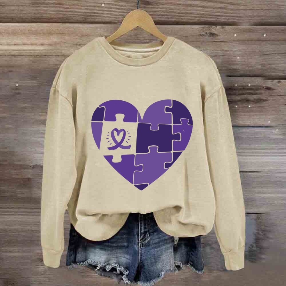 Purple Heart Puzzle Sweatshirt