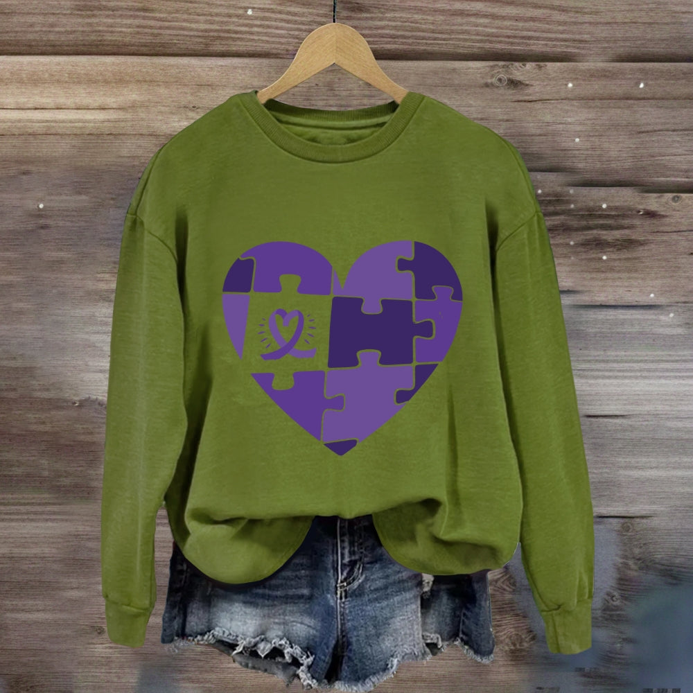 Purple Heart Puzzle Sweatshirt