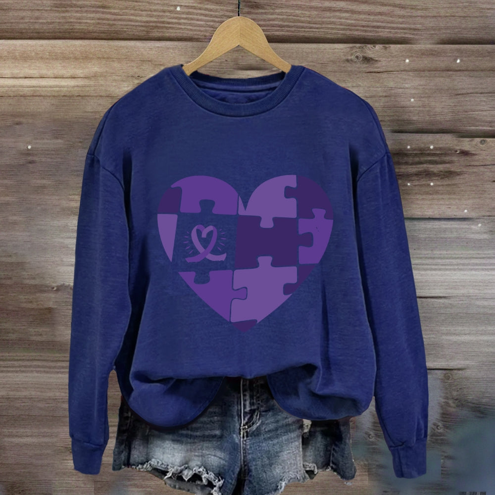 Purple Heart Puzzle Sweatshirt