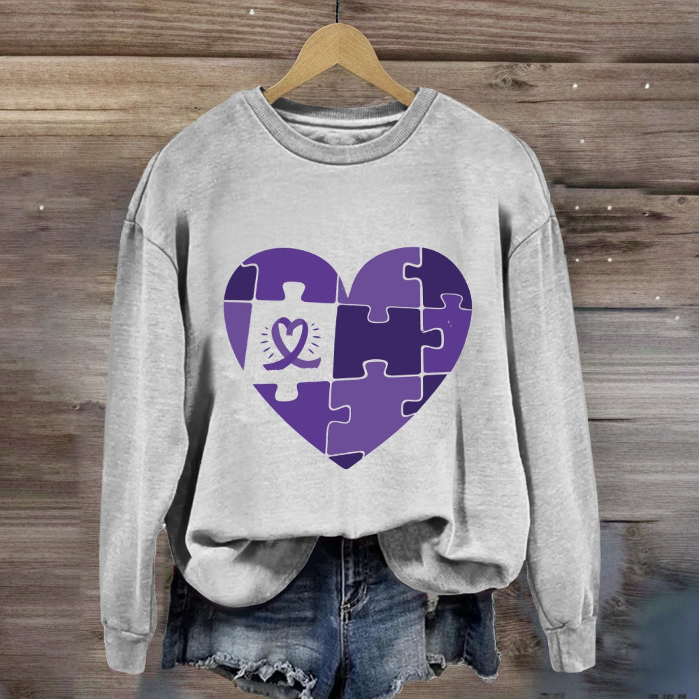 Purple Heart Puzzle Sweatshirt
