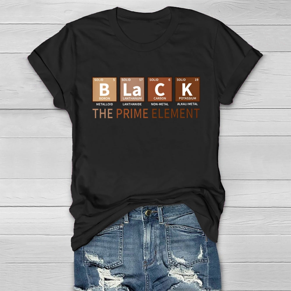 Black The Prime Element Healthwear T-shirt