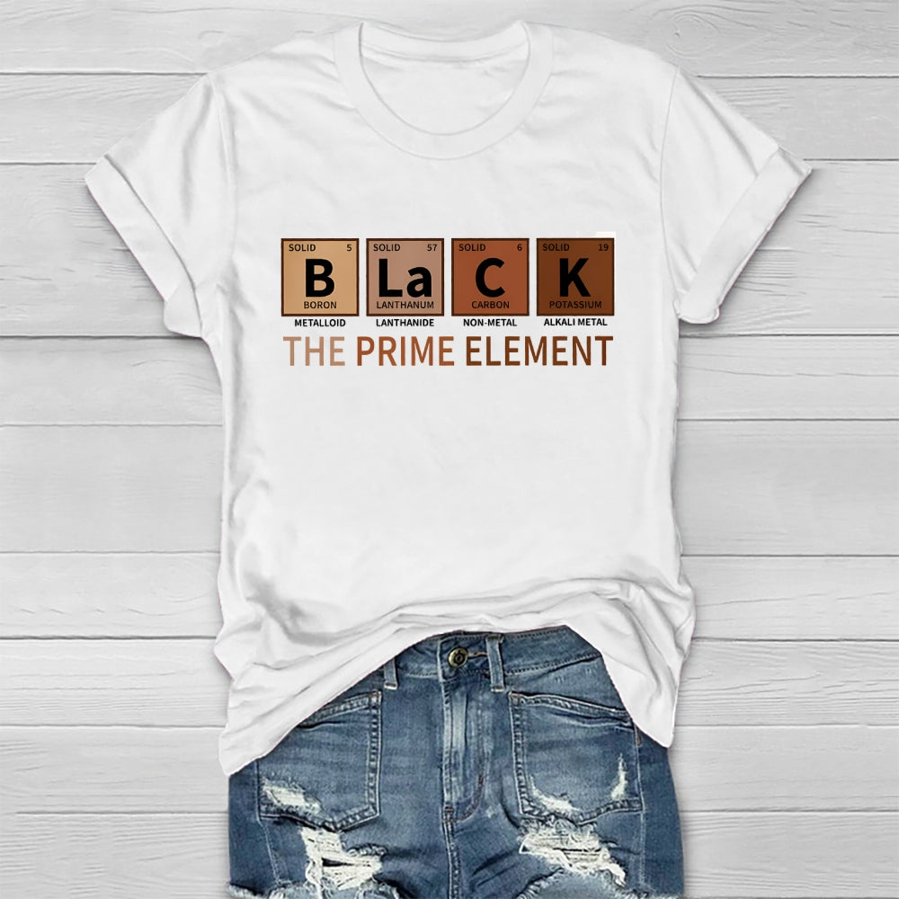 Black The Prime Element Healthwear T-shirt