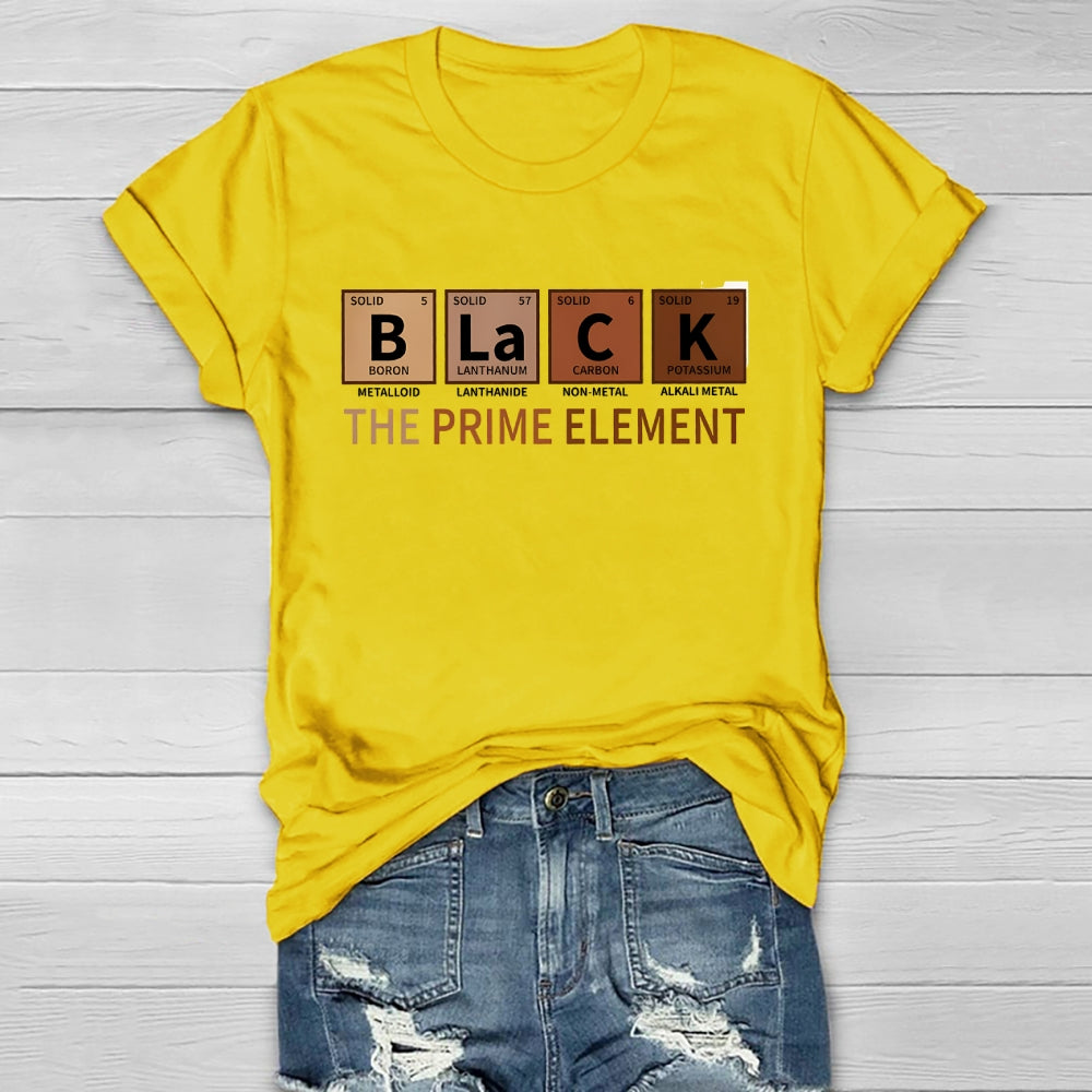 Black The Prime Element Healthwear T-shirt