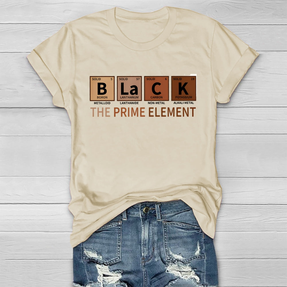 Black The Prime Element Healthwear T-shirt