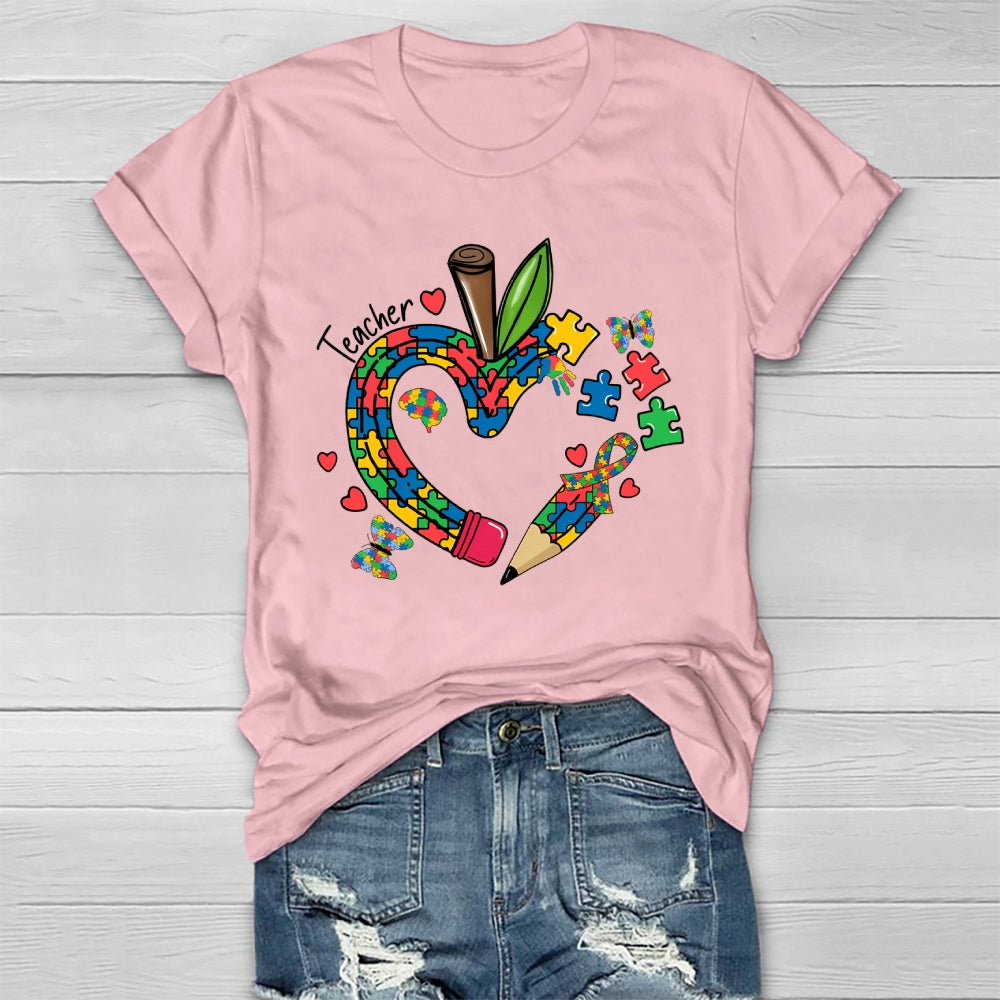 Teacher Puzzle Pencil Healthwear T-shirt