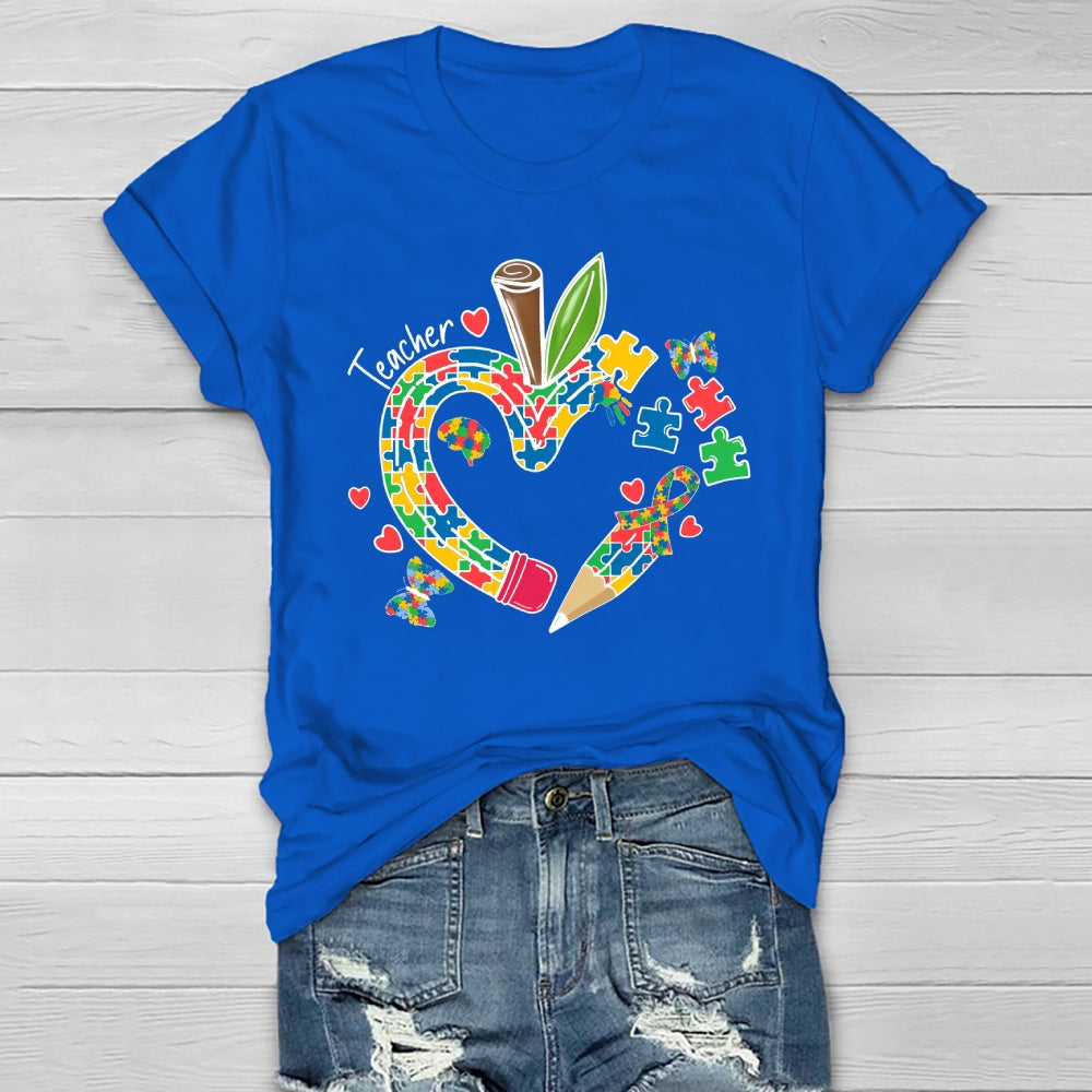 Teacher Puzzle Pencil Healthwear T-shirt