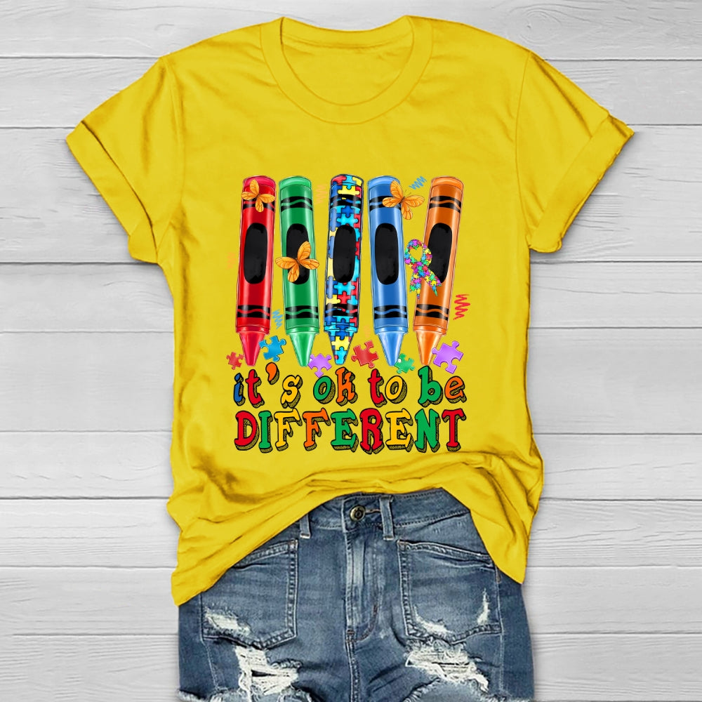 It's Ok To Be Different   Crayon Healthwear T-shirt