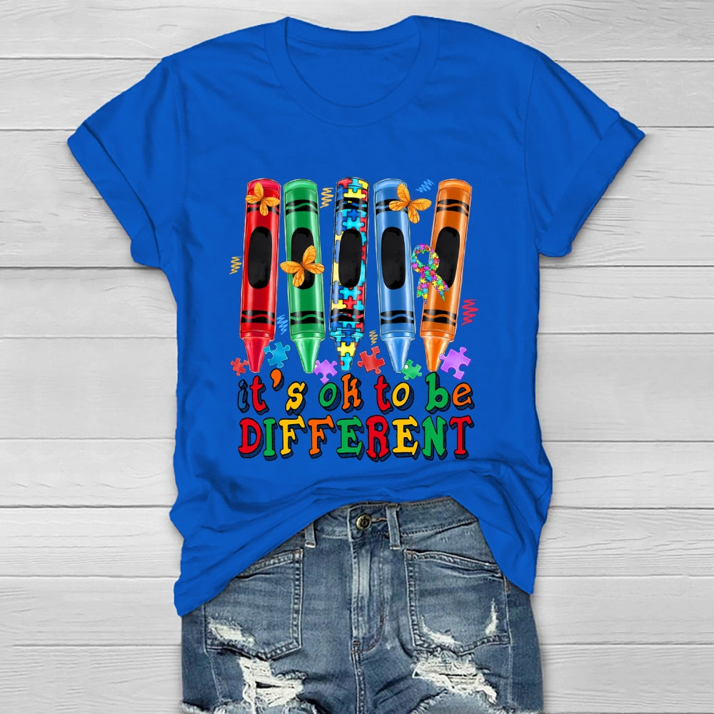 It's Ok To Be Different   Crayon Healthwear T-shirt