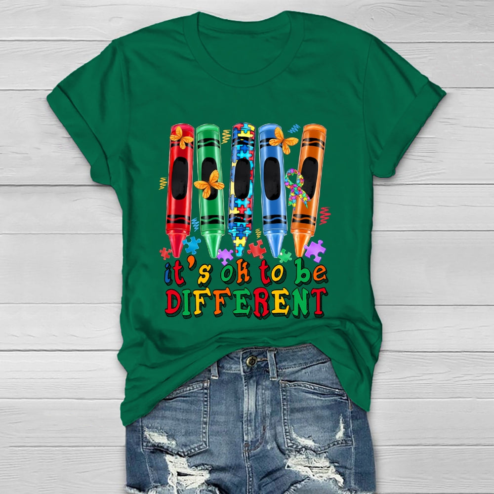 It's Ok To Be Different   Crayon Healthwear T-shirt