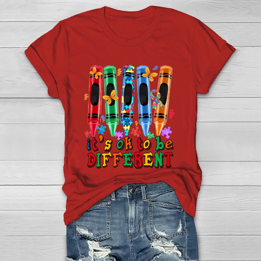 It's Ok To Be Different   Crayon Healthwear T-shirt