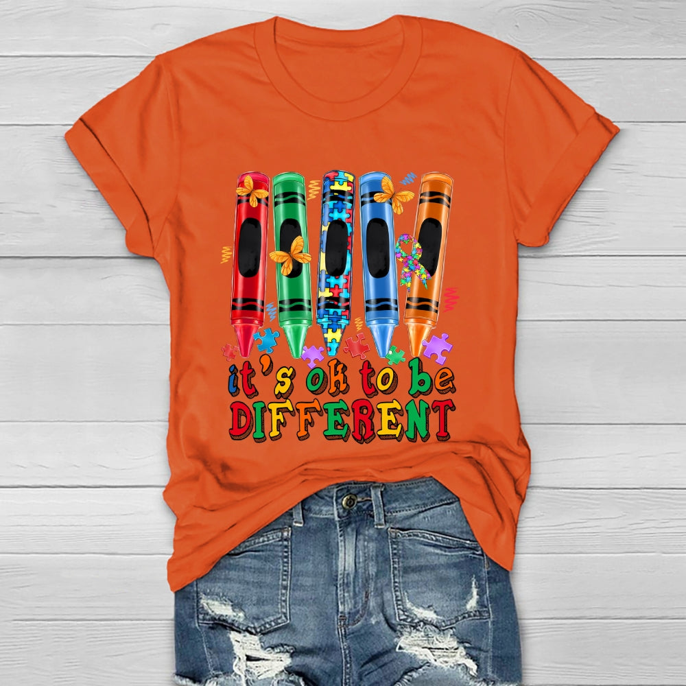 It's Ok To Be Different   Crayon Healthwear T-shirt