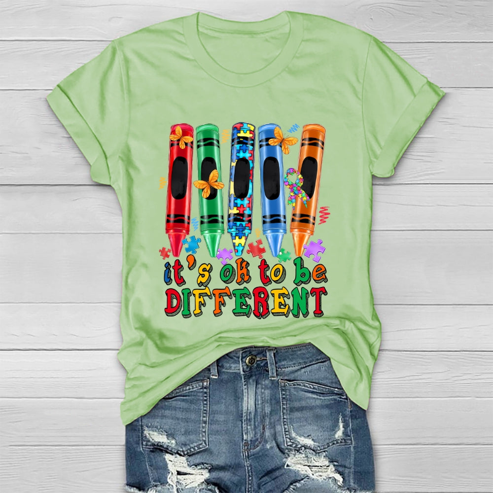 It's Ok To Be Different   Crayon Healthwear T-shirt