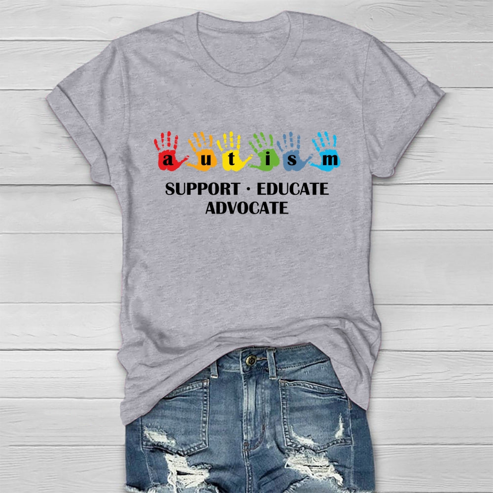 Autism Support Educate Advocate  Healthwear T-shirt