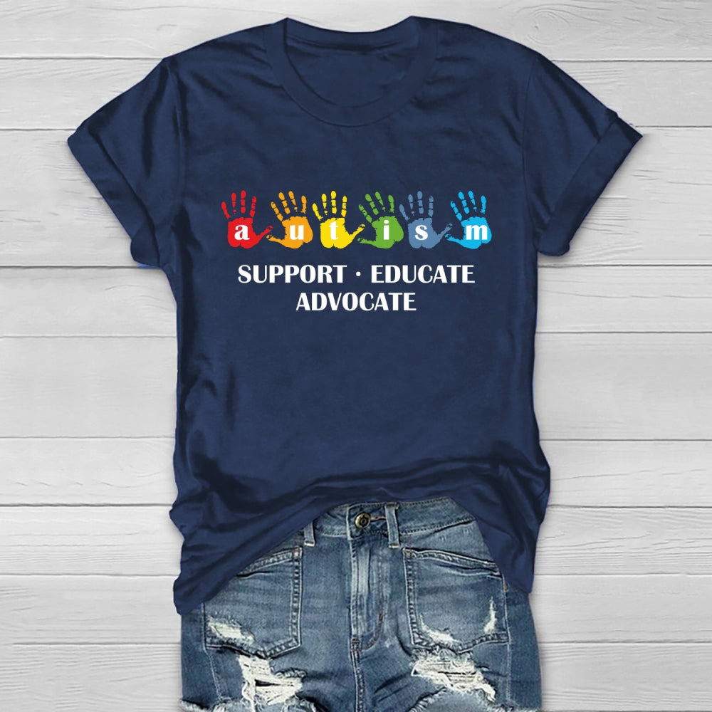 Autism Support Educate Advocate  Healthwear T-shirt