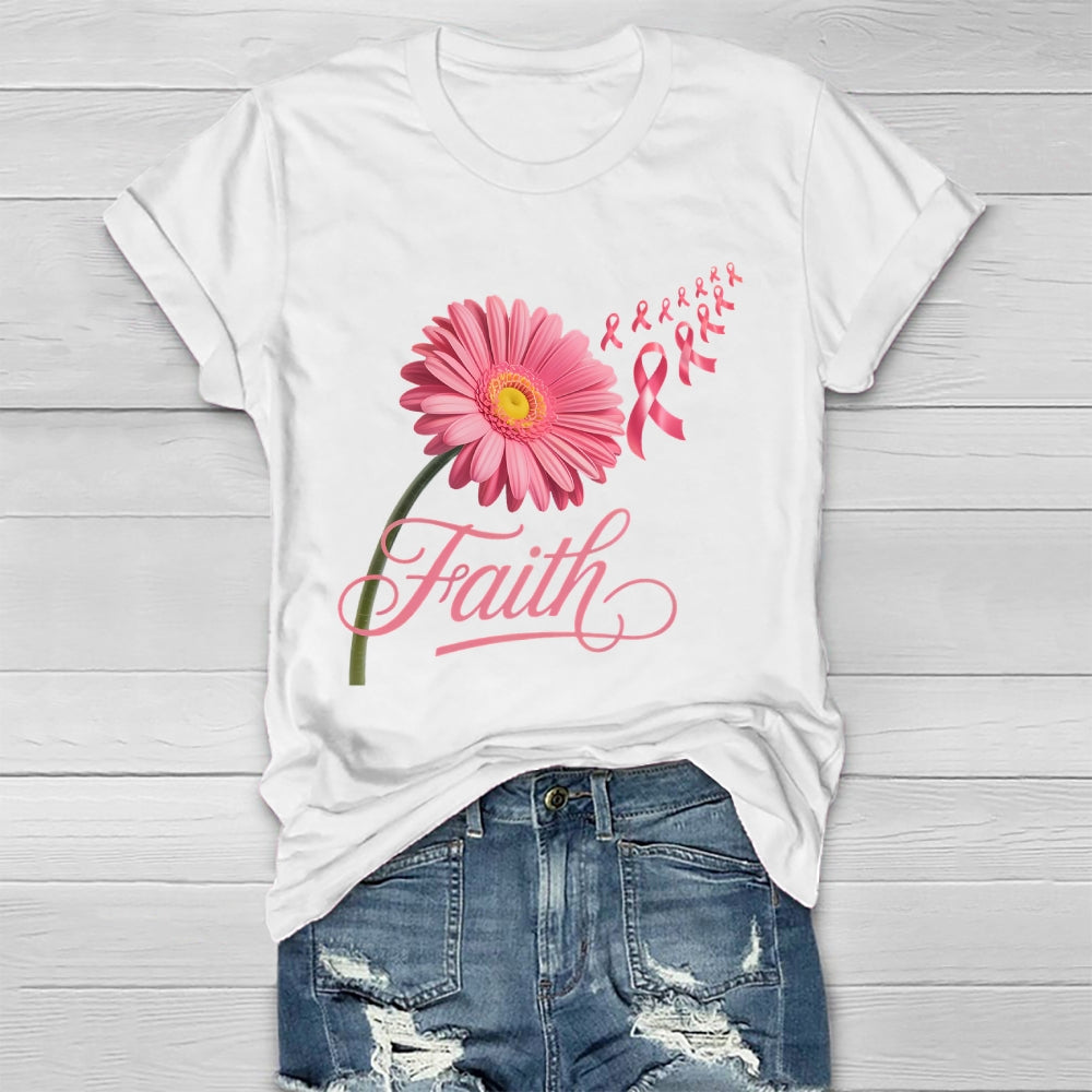 Faith Flower Pink Ribbon Healthwear T-shirt