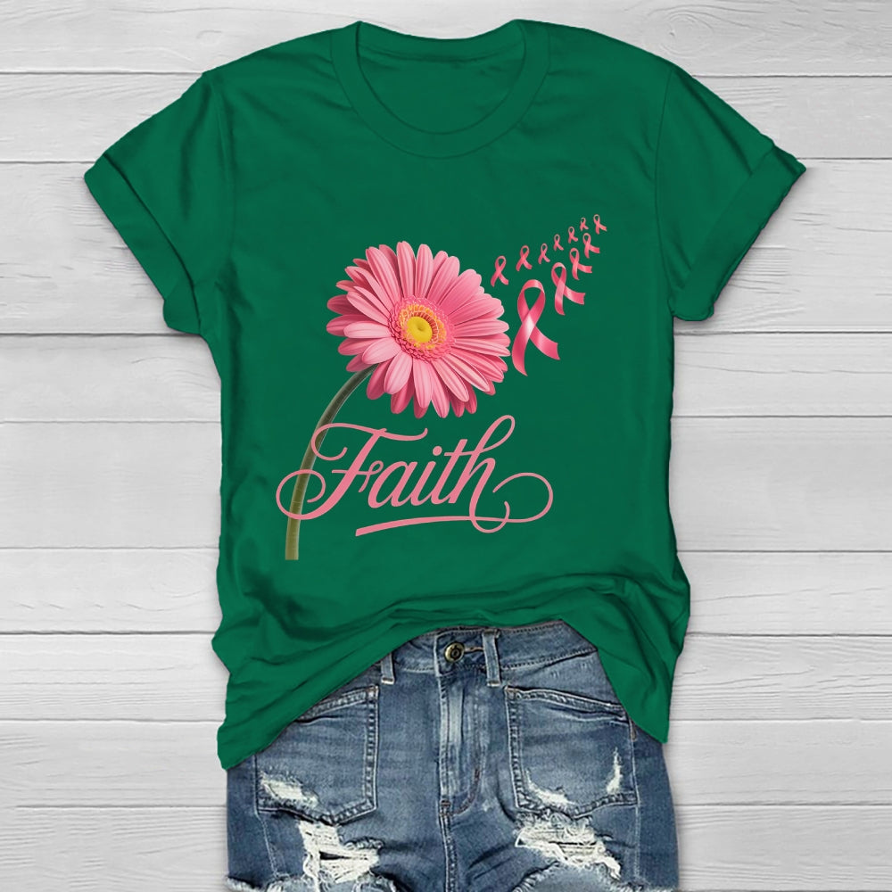Faith Flower Pink Ribbon Healthwear T-shirt