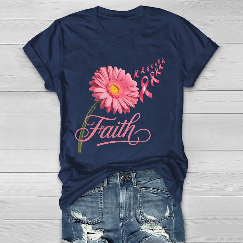 Faith Flower Pink Ribbon Healthwear T-shirt