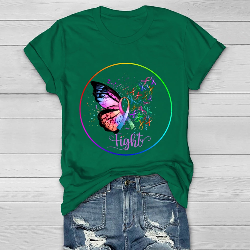 Fight Butterfly Ribbon Healthwear T-shirt